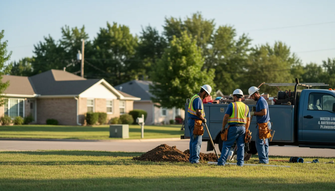 Residential water line and bathroom plumbing service in Oran, MO